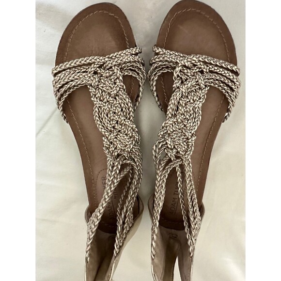 Adam Tucker by Me Too Nikita 5 Gold Open Toe Gladiator CushIoned Sandal Sz 6 EUC - Picture 7 of 7